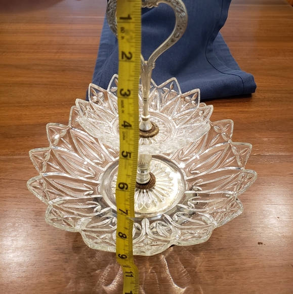 2 Tiered Glass Tray Vintage - Picture 15 of 16